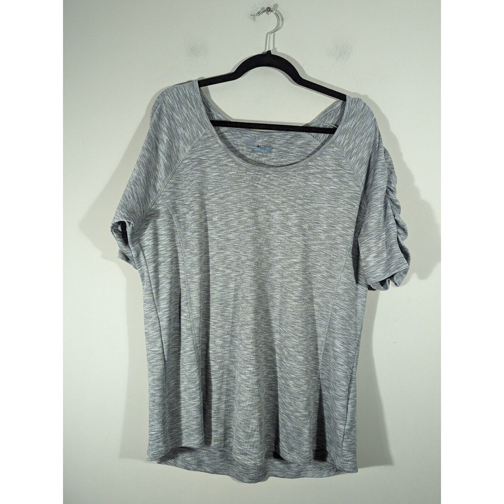 Columbia Grey Short Sleeve Athletic‎ Shirt Women Plus Size 1X